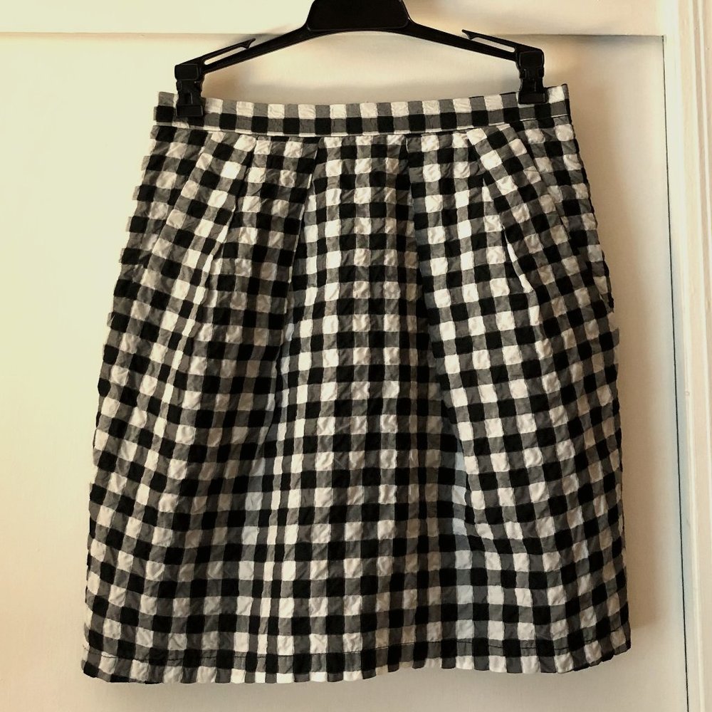 Nanette Lapore White & Black Checkered Skirt